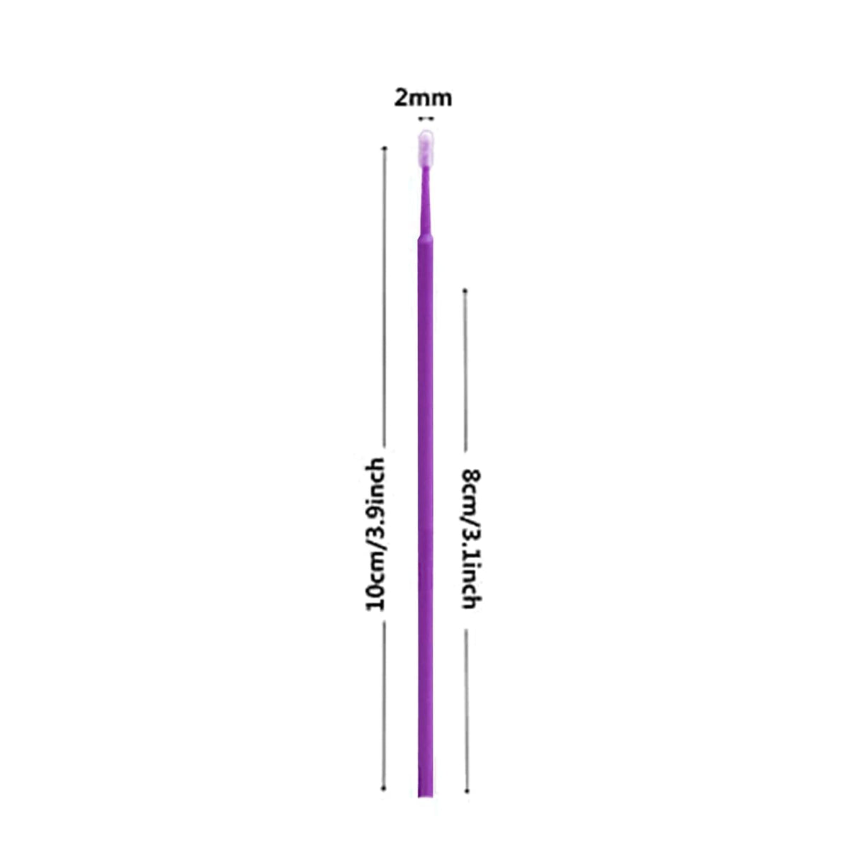 600PCS Microswabs for Eyelash Extensions，Micro Applicators Brush for Cleaning and Applying Make-up Purple (Head Diameter: 2.0mm)