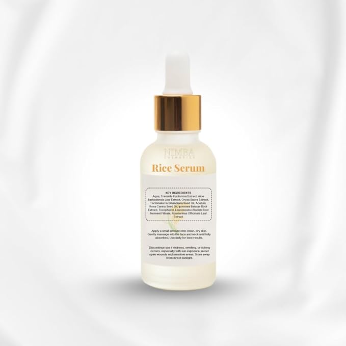 Rice Serum, Anti-Aging, with Tremella Extract, Aloe Vera, Rice Extract, Sweet Potato, Vitamin E, for Hydration, Skin Barrier Strengthening, Fine Lines Reduction
