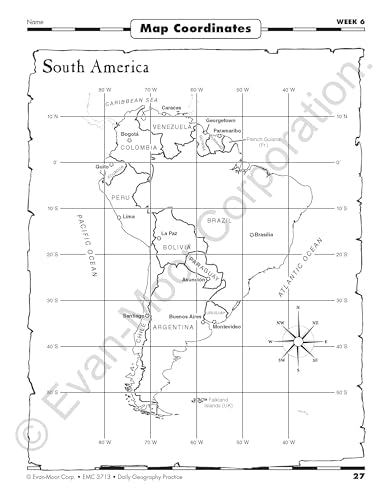 Evan-Moor Daily Geography Practice, Grade 4, Homeschooling and Classroom Resource Workbook, Reproducible Worksheets, Teaching Edition, Downloadable Maps, USA, World, Continents, Oceans, Countries