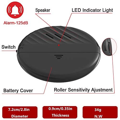 EverNary Window Vibration Alarm,3Pack 125dB Loud Ultra-Slim Anti-Theft Alarm for Door and Window Glass Break Sensor Alert with Adjustable Sensitivity (3, Black)