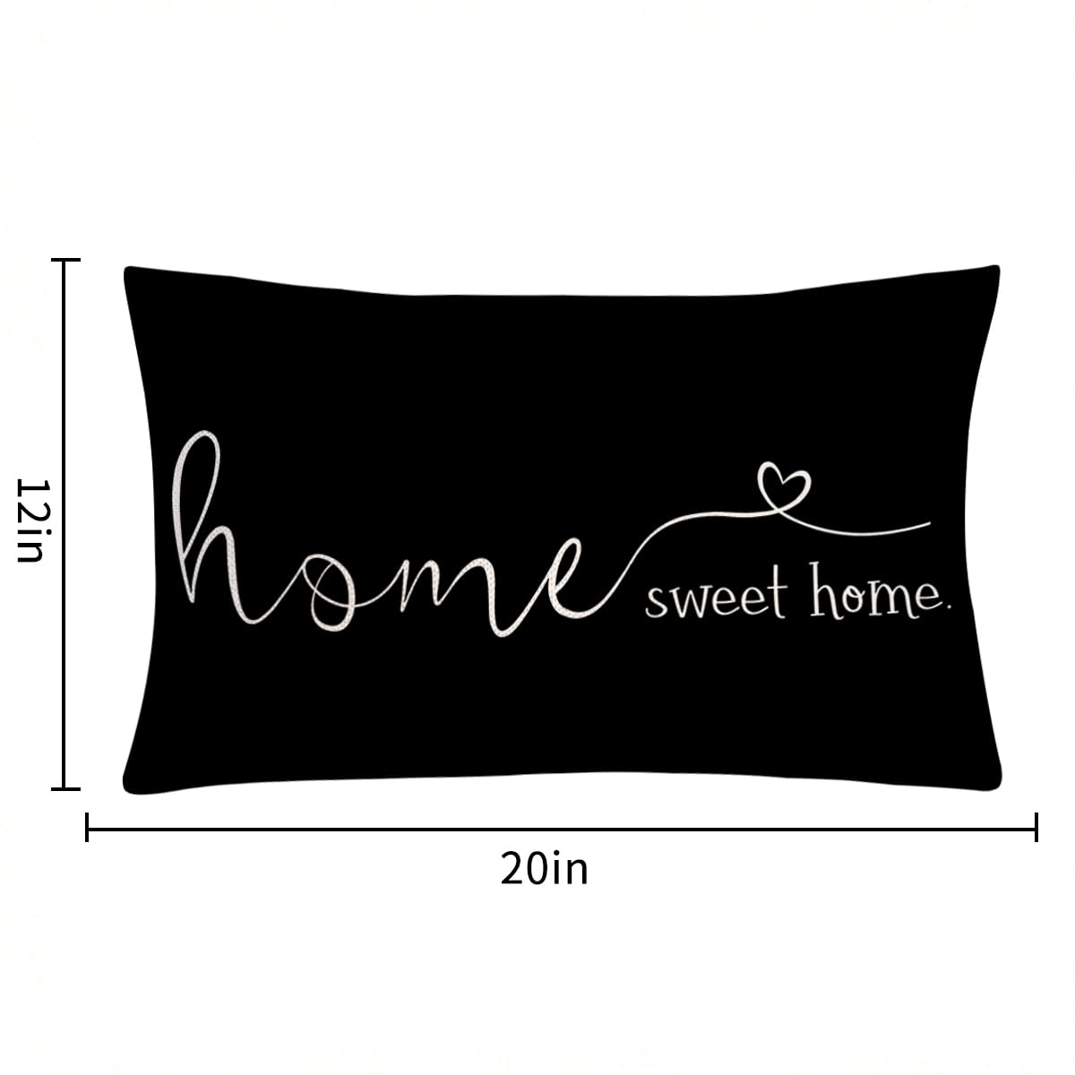 MFGNEH Farmhouse Pillow Covers, 12x20 Inch - Home Decorative Throw Pillow Case, Housewarming Gift, Black
