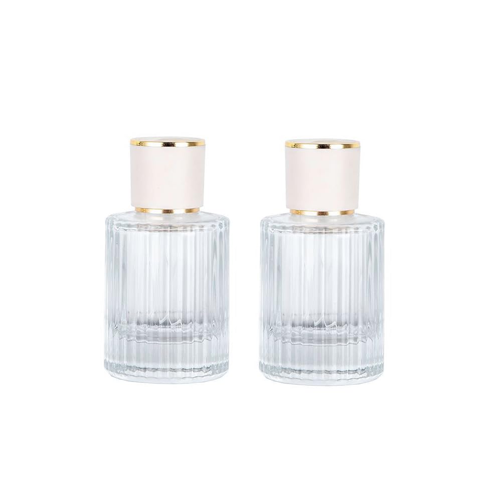 Gyaxiang 2 Pcs 50ml Clear Glass Atomizer Perfume Spray Bottle,Refillable Empty Perfume Spray Bottles for Travel, Fine Mist Sprayer Containers for Essential Oil,Cosmetic,Fragrance