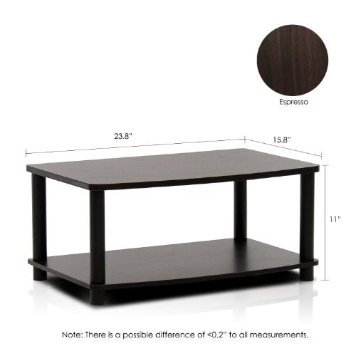 Furinno Turn-N-Tube Multipurpose 2-Tier Printer Stand Display/Elevated TV Stand, Espresso/Black