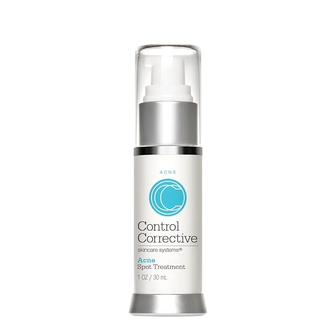 CONTROL CORRECTIVE Acne Spot Treatment Gel – 2% Salicylic Acid + Glycolic Acid Formula for Breakouts & Blemishes – With Witch Hazel, Aloe & Panthenol – 1 oz Clear Skin Serum