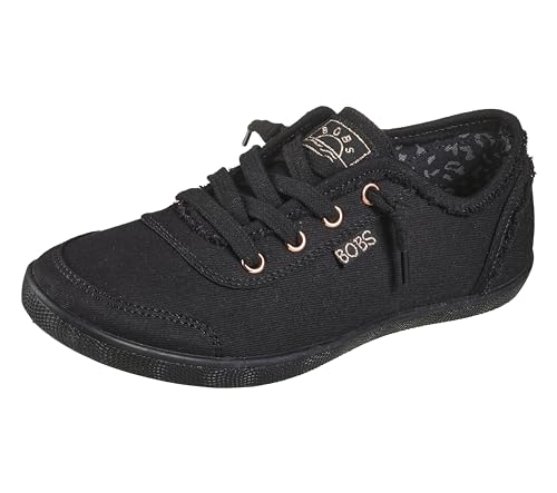 Skechers BOBS Women's 33492 Sneaker, Black Black, 5.5
