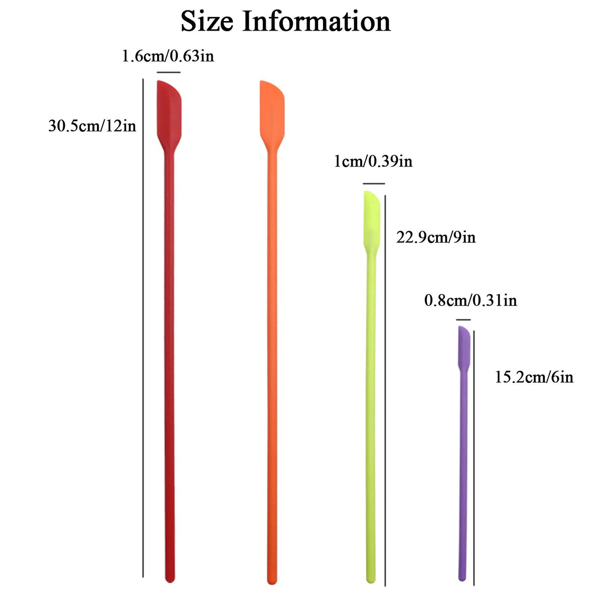 Beauty Spatula 4 PCS Makeup Spatula Mini Silicone for Cosmetics & Kitchen - 3 Sizes