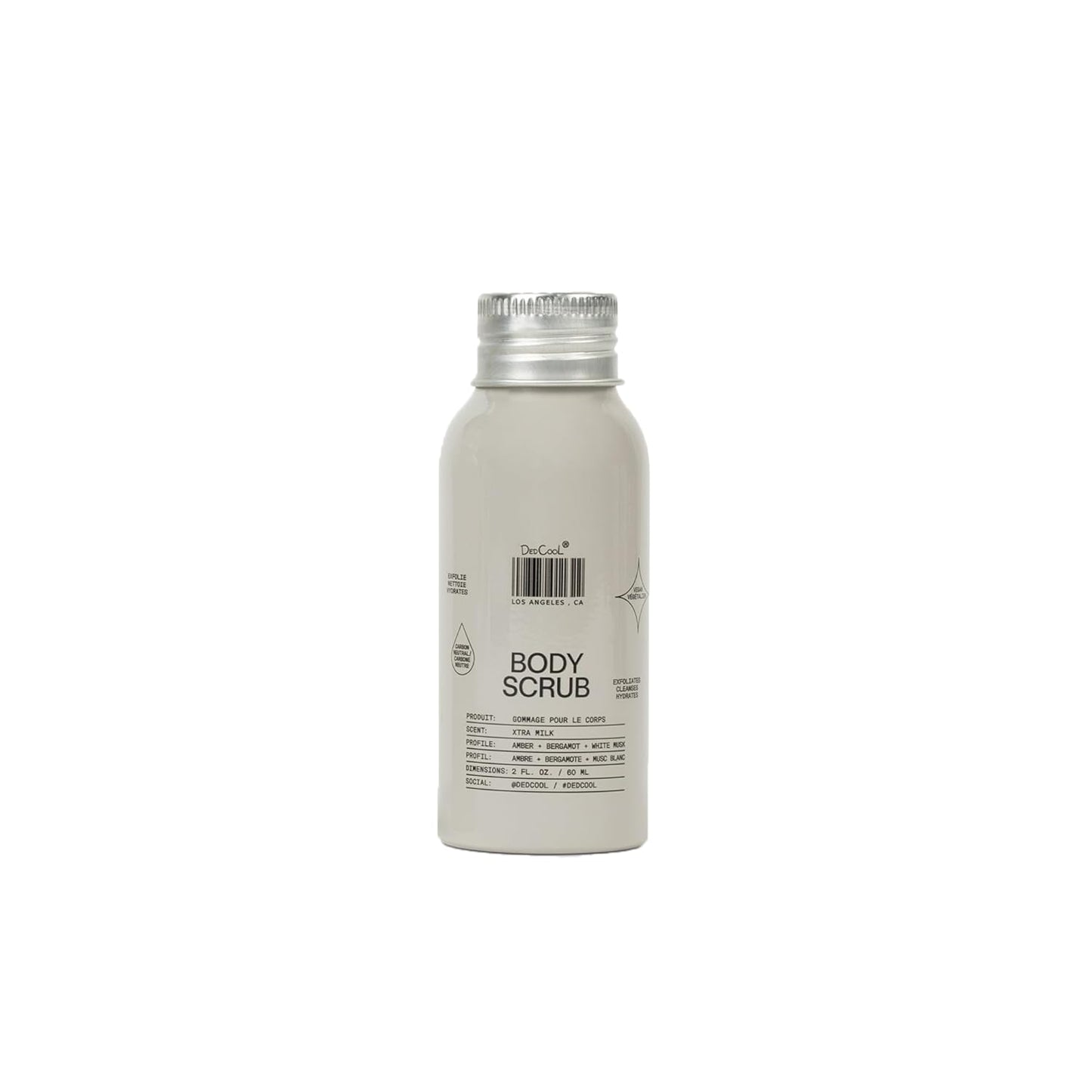 Dedcool Body Scrub Mini 2OZ Xtra Milk – Gentle Exfoliating Formula with Rice Powder, Kakadu Plum & Coconut Oil