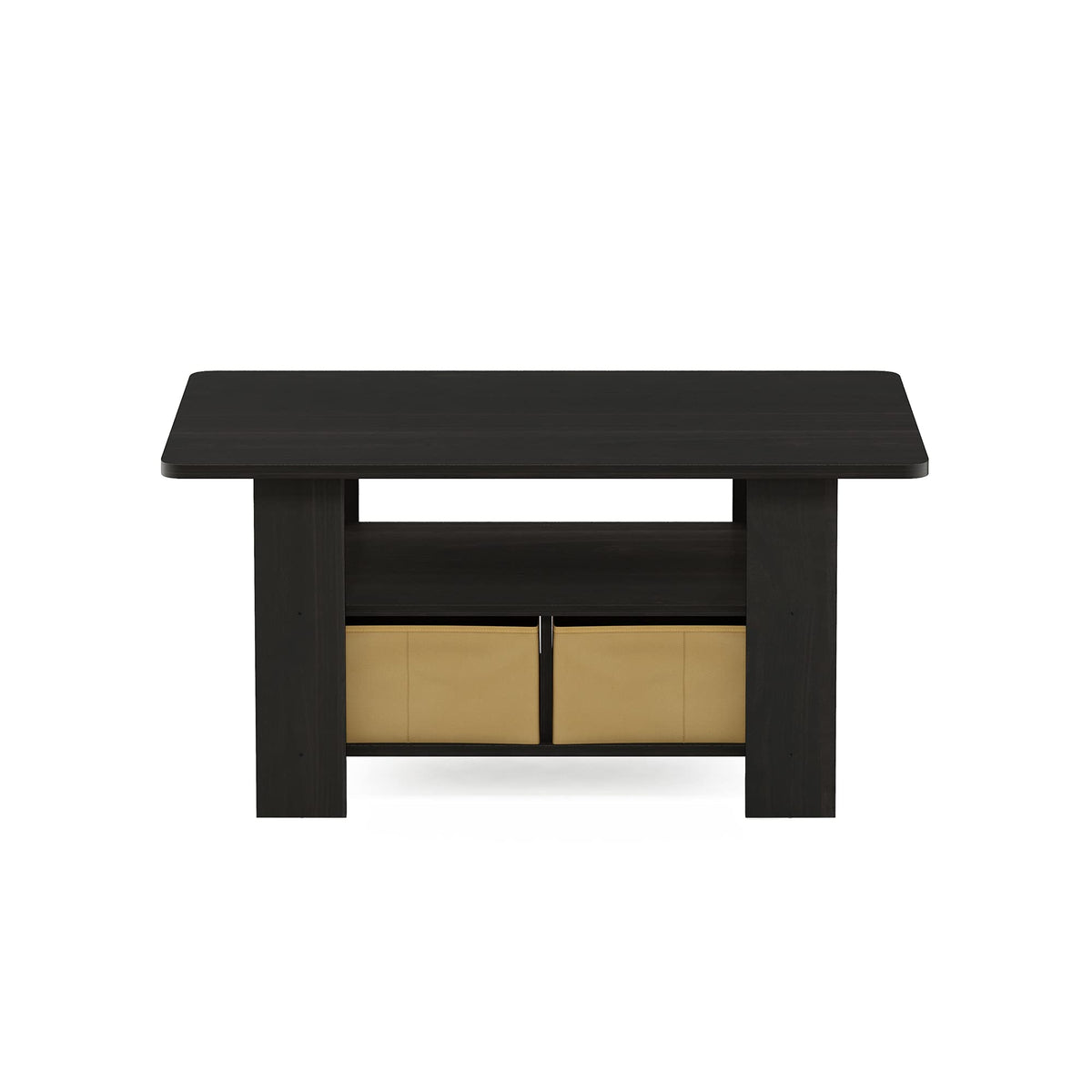 Furinno Andrey Coffee Table with Bin Drawer, Dark Espresso/Brown
