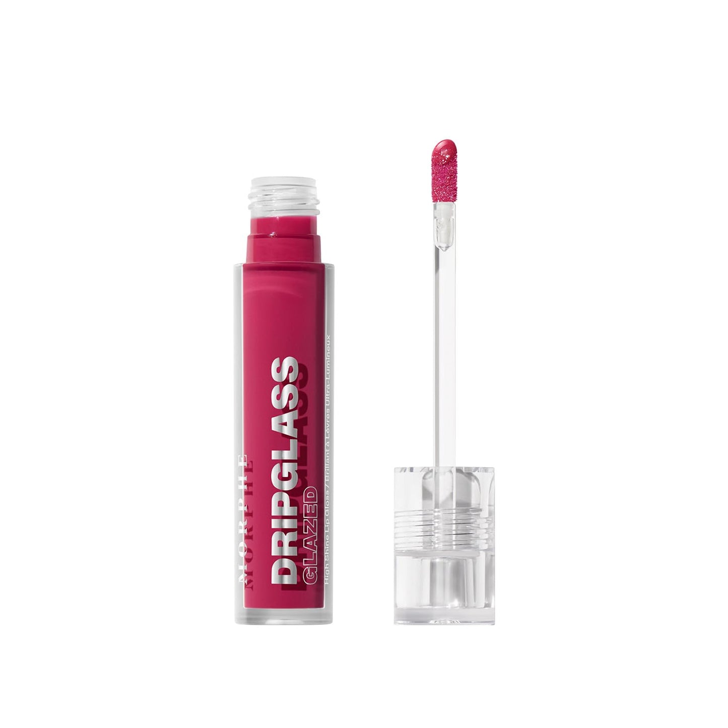 Morphe Dripglass High Shine Lip Gloss - Glazed, Semi-Sheer & Nourishing Lip Makeup - Buildable Formula Infused with Plant-Derived Squalane & Vitamin E - Berry Stained (0.13 oz)