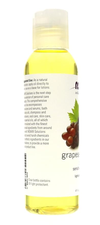 NOW Grape Seed Oil, 4-Ounce (Pack Of 2)