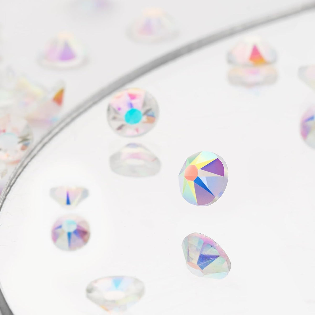 Novani Transparent AB Rhinestones 1440pcs Flat Back Round Rhinestone Style 2088 Sparkly Crystal Gemstones for Nail Art and Crafting SS20,4.6-4.8mm
