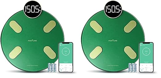 Scale for Body Weight, Posture Digital Bathroom Scale Large LED Display Weight Scale, High Accurate Body Composition Analyzer with BMI with Free Smartphone APP, 400Lb,Green (Pack of 2)