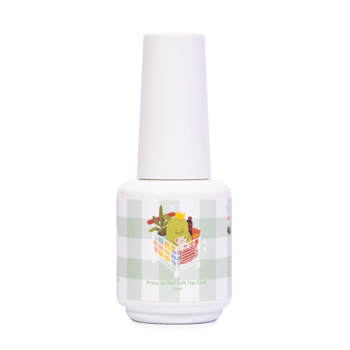 ADHERE 15ML Gel Top Coat,No Wipe Press-on Nail Soft Top Coat Nail Polish for Wearable Nails, Long Lasting with Memory Repair Function, UV Light Cured.