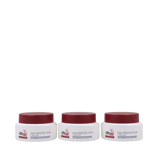 SEBAMED Q10 Face and Neck Age Defense Q10 Protection Cream pH 5.5 Reduces Wrinkles and Fine Lines Anti-Aging Moisturizer (50 Milliliters) Pack of 3