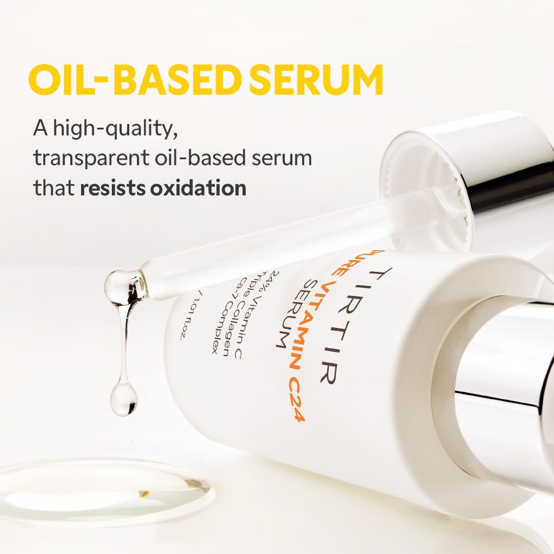TIRTIR Pure Vitamin C 24% Face Serum ??Dark Spot Remover for Sensitive Skin with Collagen Anti Aging Even out Skin Tone Non irritation tested, Wrkinkles, Korean Mild Vita C Facial Serum 1.01 Fl Oz