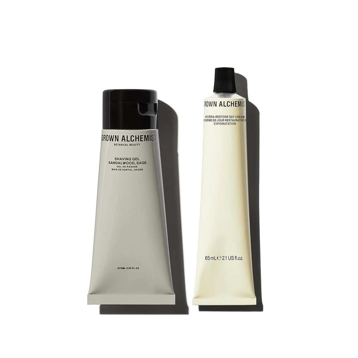 Grown Alchemist Men's Daily Grooming Duo Bundle Kit. Shaving Gel (75ml) + Hydra-Restore Day Cream (65ml)