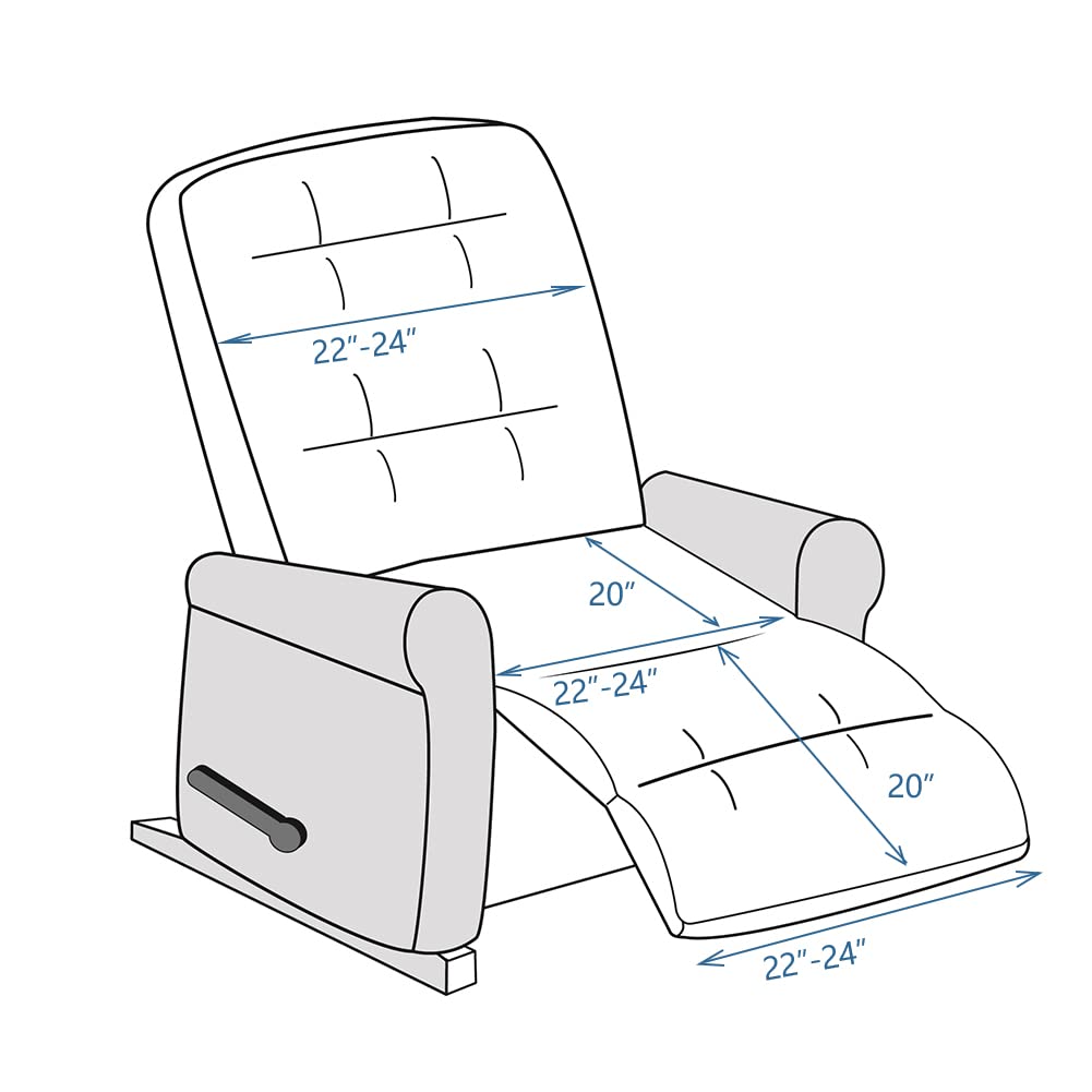 STONECREST Non Slip Recliner Chair Cover - Corduroy Cotton Face Recliner Slipcover Stay in Place (Cream, Recliner 23" Regular)