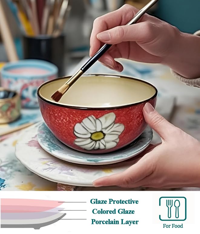 Gacoree Ceramic Bowls For Kitchen, 28 Oz Cereal Bowl, Soup Bowls for Salad, Pasta, Ramen Bowl Oven Safe Serving Bowls Set of 4