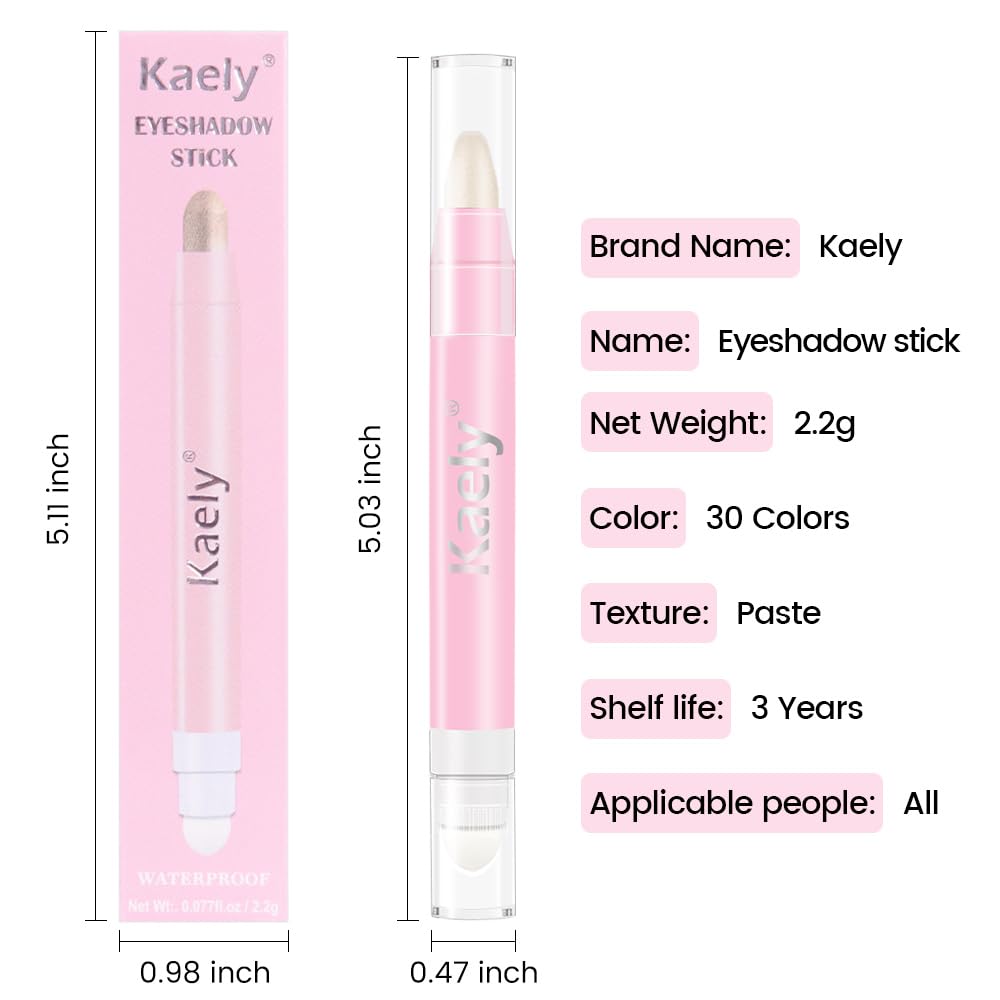 evpct 2Pcs Cream Eye Shadow Brightener Sticks Set for Eyes Waterproof, Champagne & Blonde Shimmer Cream Eyeshadow Applicator Stick Long Lasting Pigmented Eye Makeup sombras en crema para ojos 17+38