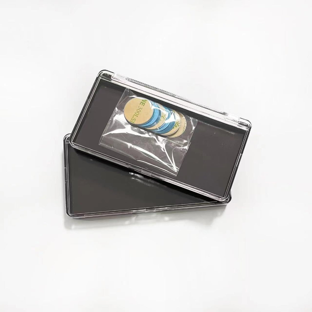 2pcs Rectangular Mini Magnet Make-up Dispensing Plate Eyeshadow Blush Powder Storage Empty Palette with 10pcs metal Stickers