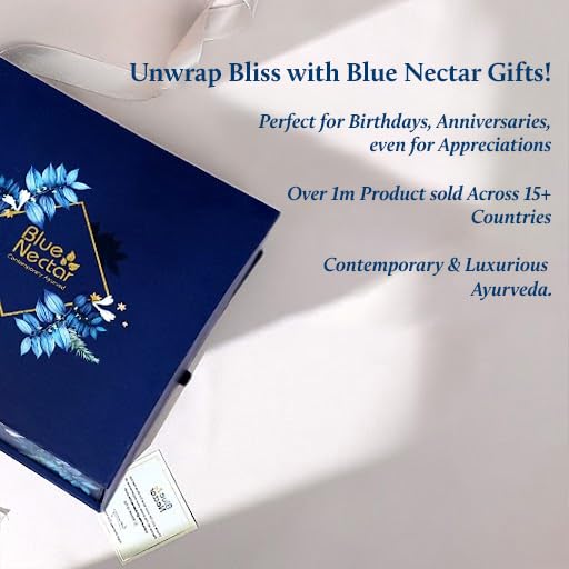 Premium Ayurvedic Beauty Gift Set for Women & Men | Blue Nectar Face Serum, Scrub, Face Wash, Cream & Lotion with Herbal Ingredients | Ideal Christmas Holidays Gift for Mom, Dad,Girlfriend & Coworkers