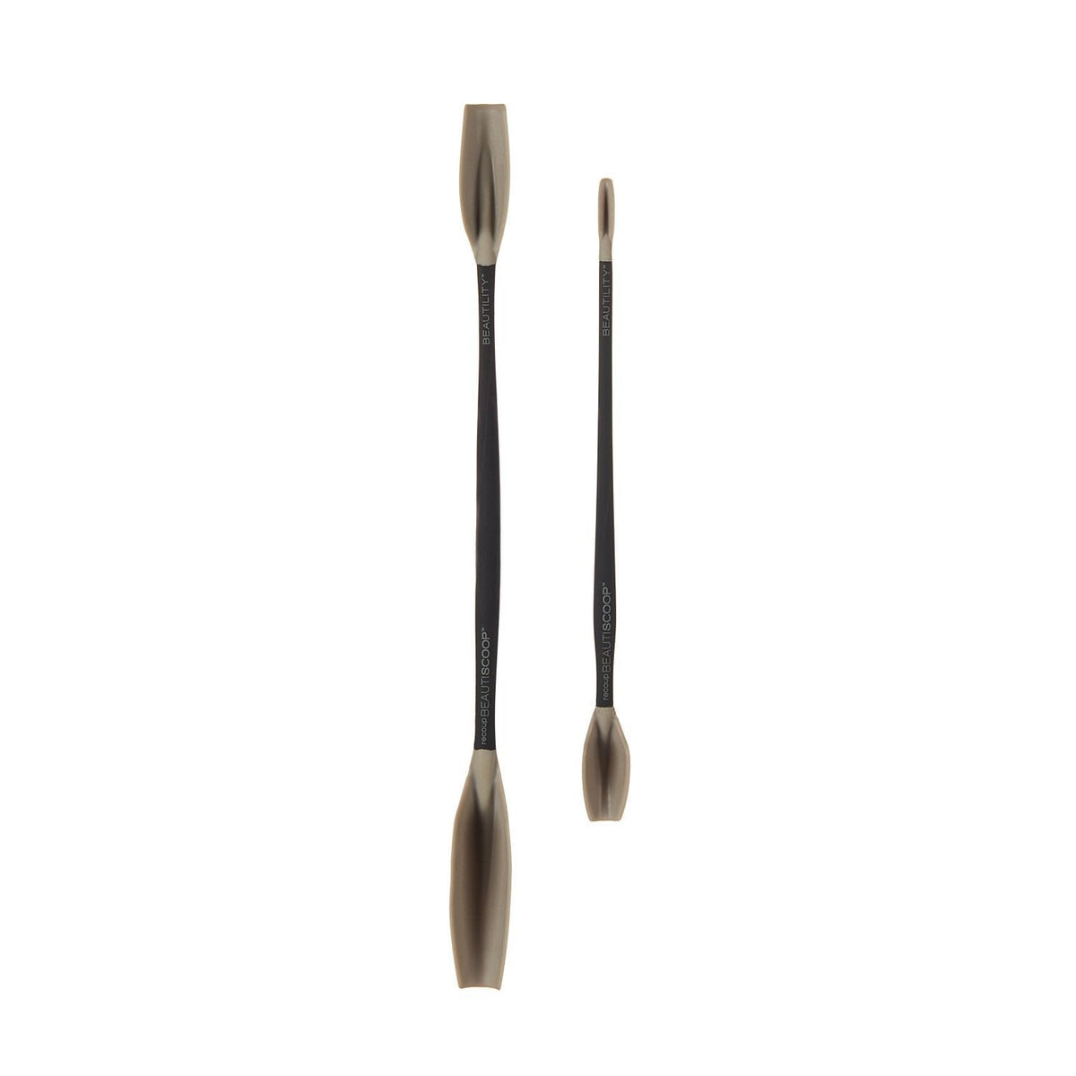 BEAUTISCOOP Pro Duo Set Black/Taupe Dual-Scoop Beauty Tool (8" & 11" Duo, PRO Black/Taupe)