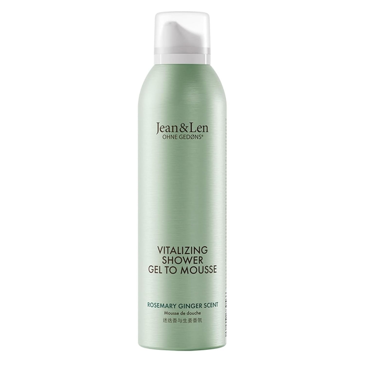 Jean & Len Shower Soufflé Rosemary & Ginger, with almond, jojoba and babussa oil, for a fragrant cleansing experience, for normal to dry skin, shower foam, without parabens & silicones, 6.76 Fl. Oz.