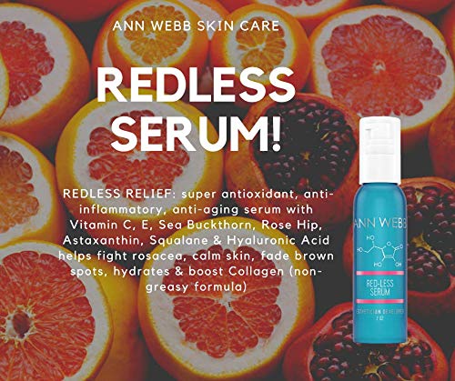 Redless Relief Serum - All Natural Calming, Anti-aging, Hydrating, Brightening, Anti-Oxidant Radiant Skin Glow Serum w/Vitamin C, Vitamin E Fights Rosacea (Redness) & Boosts Collagen .5oz