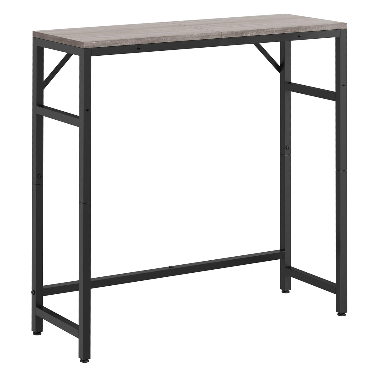 Livofloral Narrow Console Table, 29.5" Small Entryway Table, Sofa Table with 2 Support Bar, Industrial Couch Table, Thin Side Table, Display Tables for Living Room, Hallway, Bedroom, Foyer, Grey