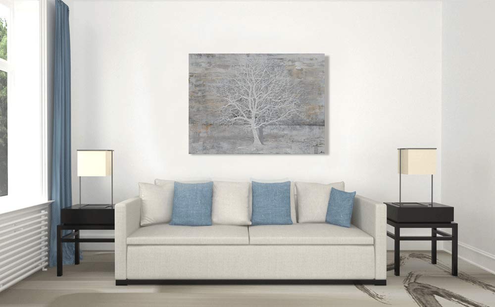 Yihui Arts Abstract Trees Painting Canvas Prints Wall Art Decor Framed - Large Modern Giclee Art Print on Canvas Ready to Hang for Home and Office Wall Decoration with Textured Boho