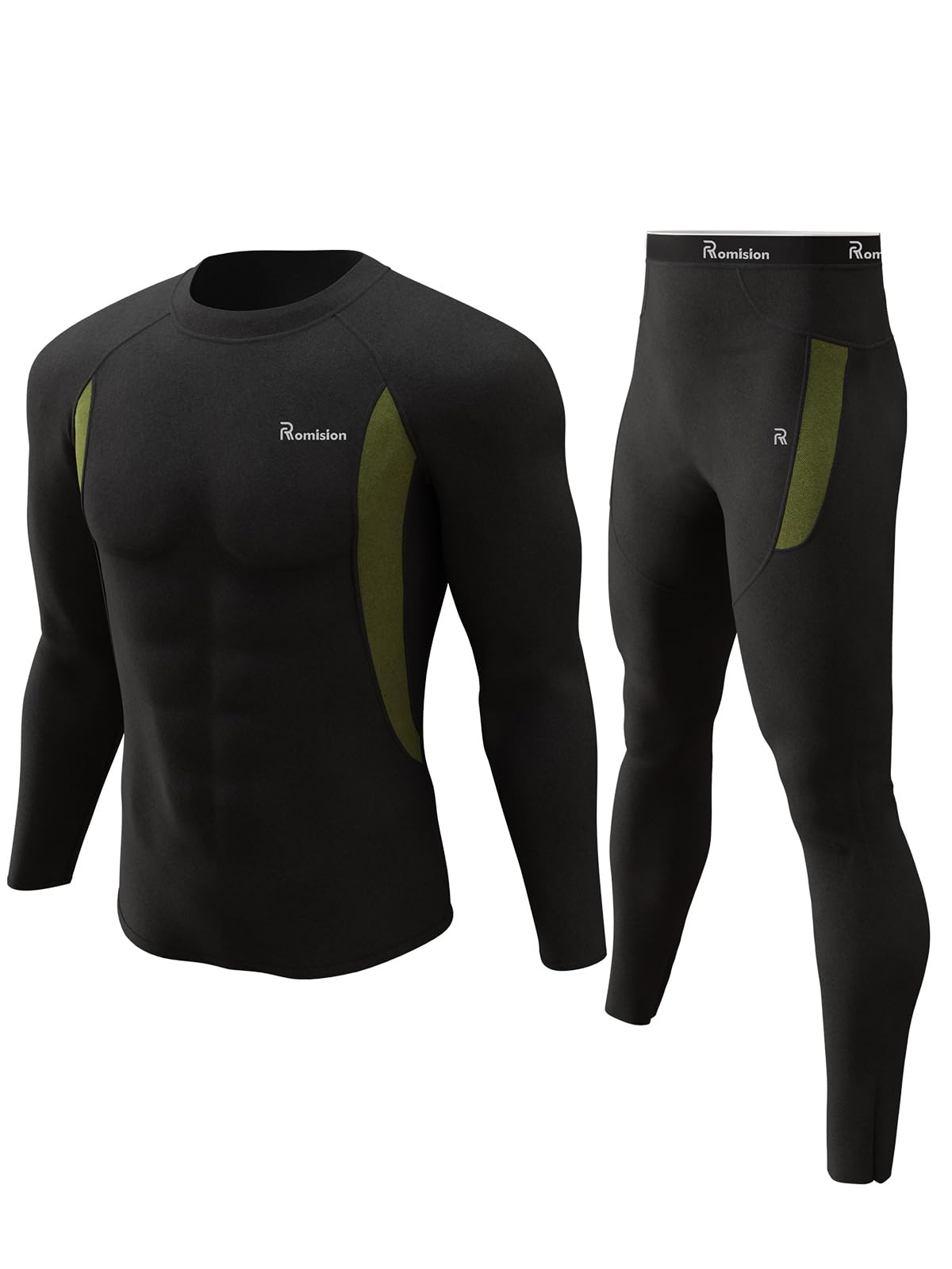 Mens Thermal Underwear Set- Long Johns for Men Base Layer Winter Hunting Gear for Cold Weather A-Black