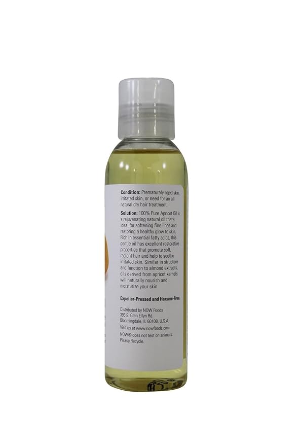 NOW Apricot Kernel Oil, 4-Ounce (Pack Of 2)