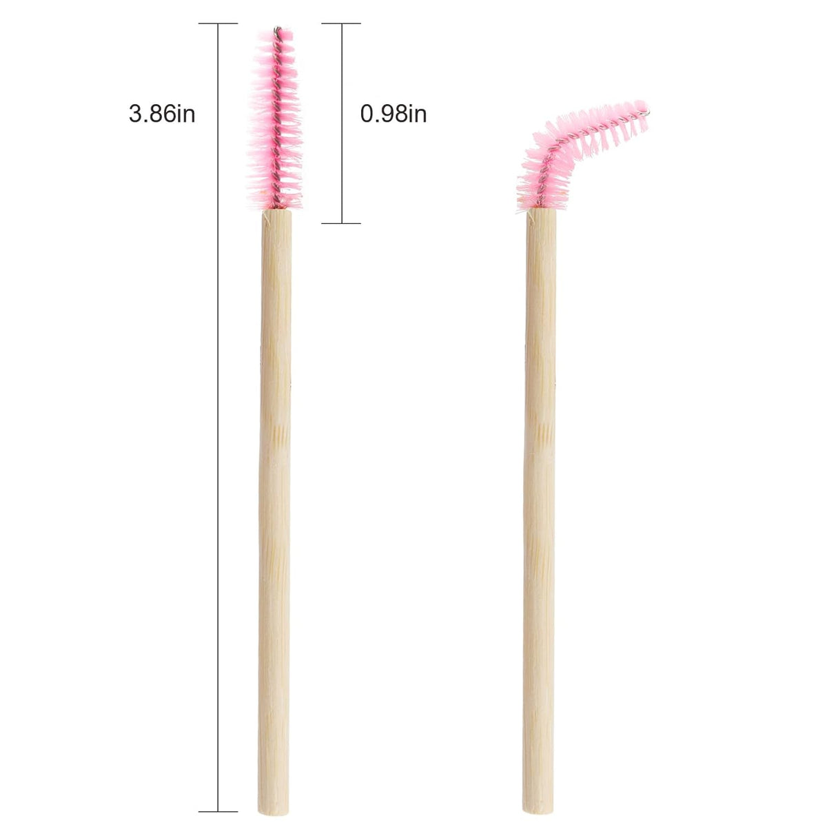 300PCS Disposable Mascara Wands Spoolie Brush Crystal Eyebrow Brushes Eyelash Extension Applicator Makeup Kits Bamboo Mascara Brush