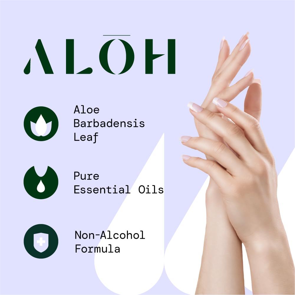 ALŌH Skin - Softening Sanitizing Hand Wipes – Peppermint + Eucalyptus Aloe (1 Box of 20 Individually Wrapped Wipes)
