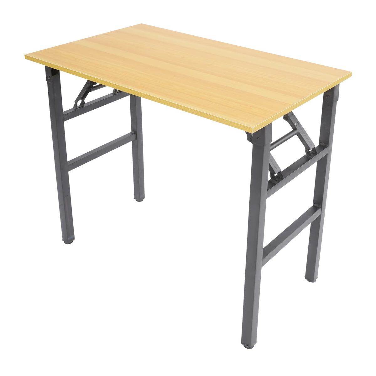 VitaChicuy Folding Desk Assembly Single-Tier Folding Computer Table Rectangular Foldable Desk Freestanding Foldable Table for Home, Office, Bedroom 165.35lbs Capacity (31.5 * 19.6 * 29.5in, Yellow)