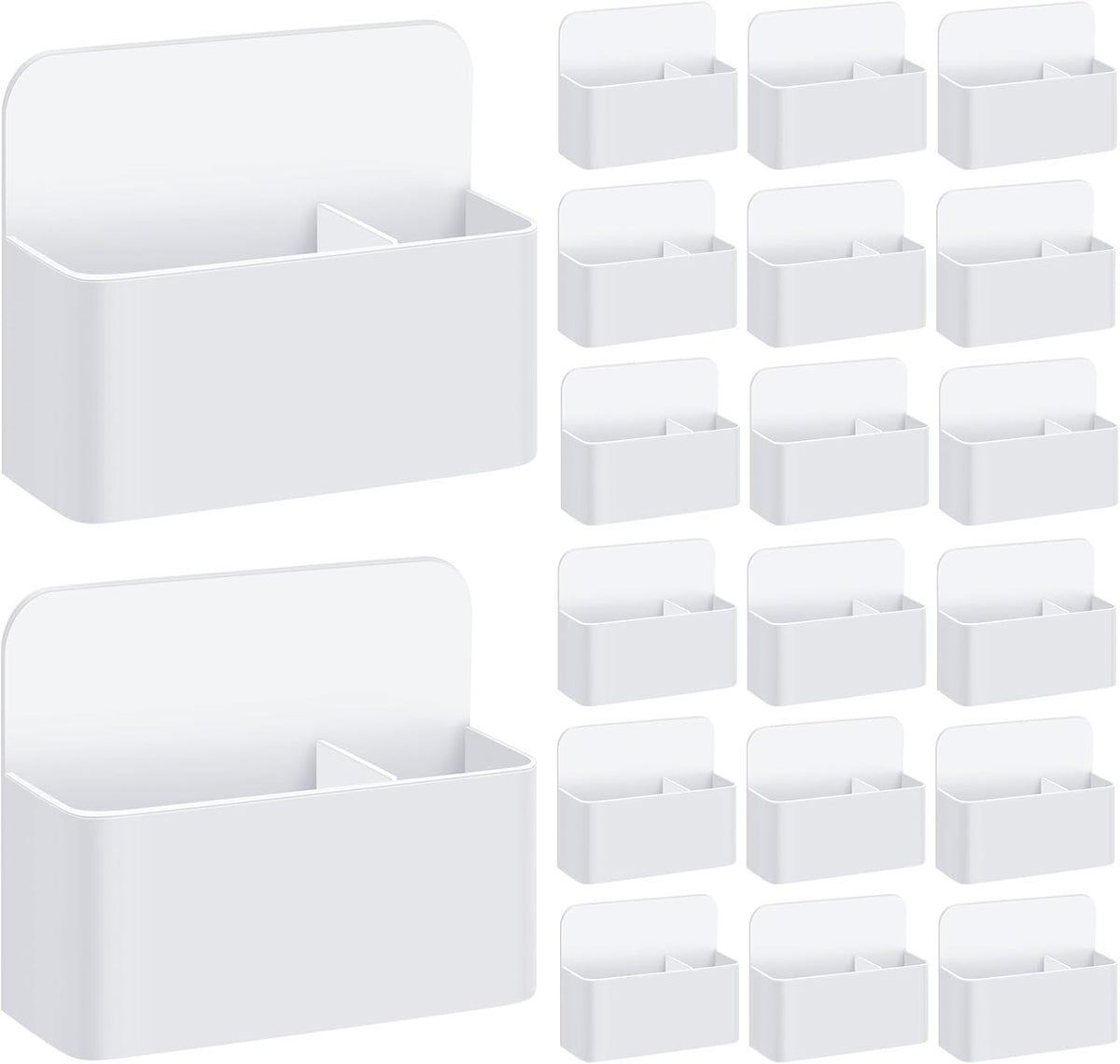 20 Pack Magnetic Dry Erase Marker Holder Bulk Whiteboard Magnetic Marker Holder Pen Pencil Organizer for Classroom Whiteboard Refrigerator Locker Storage (White)