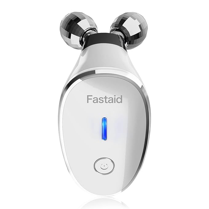 Microcurrent Facial Devices, Face Microcurrent Device, Facial Roller Massager for Double Chin, Boost Skin Care Products Absorption, Glossy White