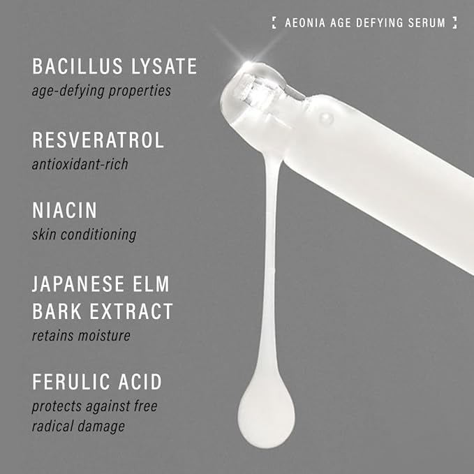 Aeonia Age-Defying Serum – Certified Space Technology Skincare, Anti-Aging Face Serum with Bacillus Lysate, Resveratrol – Hydrates, Firms, Smooths Skin Texture & Reduces Fine Lines, 1 Fl Oz