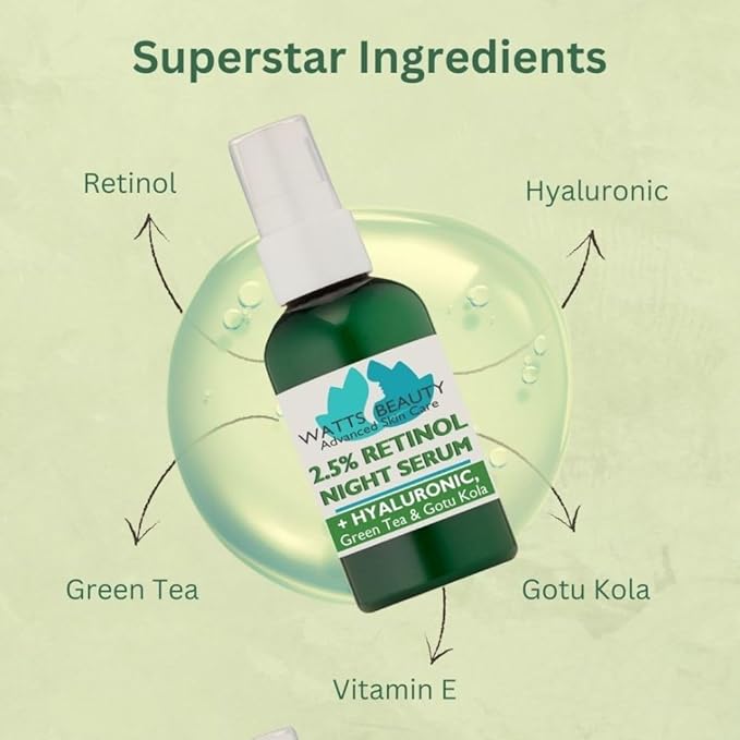 2.5% Retinol Serum Enhanced with 50% Hyaluronic Acid - Anti Aging Retinol for Fine Lines, Wrinkles, Blemishes, Large Pores & More - No Parabens, No Animal Testing or Ingredients (1oz)