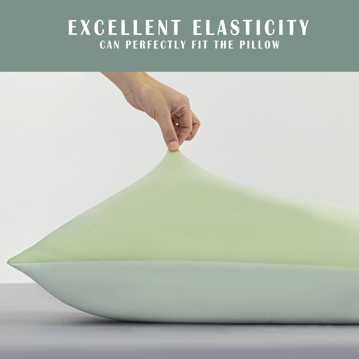 TELUS Cooling Pillowcases Standard Size 2-Pack, Silky Soft Breathable Pillow Case with Envelope Close, Stay Cool Pillow Cover for Hot Sleepers and Night Sweats, 20x26 Inch, Green