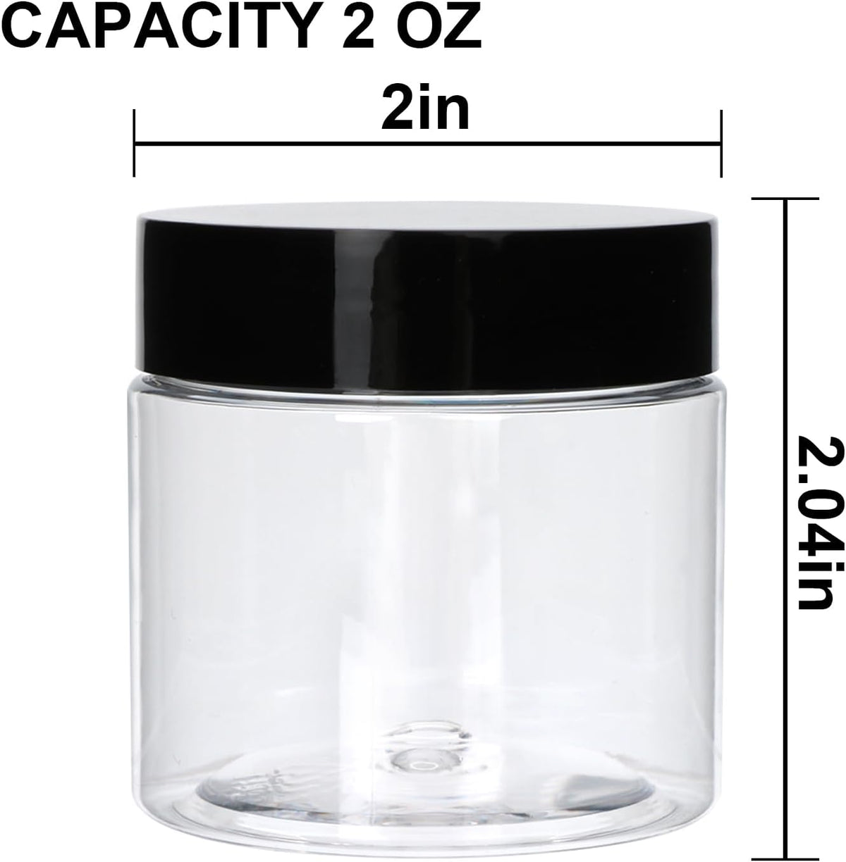 20 Pack 2oz Plastic Containers with Lids, Jars with Lids, Great for storing,lip balms, creams, ointments, cosmetics, samples