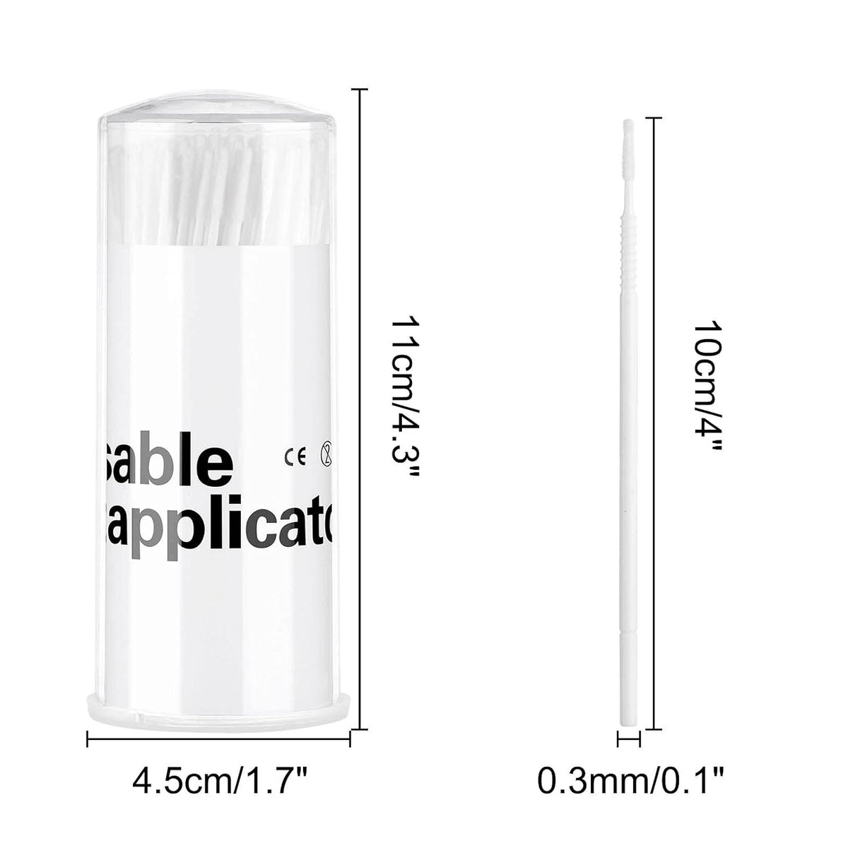 200 Pieces Disposable Micro Brush Applicator Microswabs for Eyelash Extension Removing Tools, Mini Cotton Swab Brushes for Makeup and Personal Care (White)