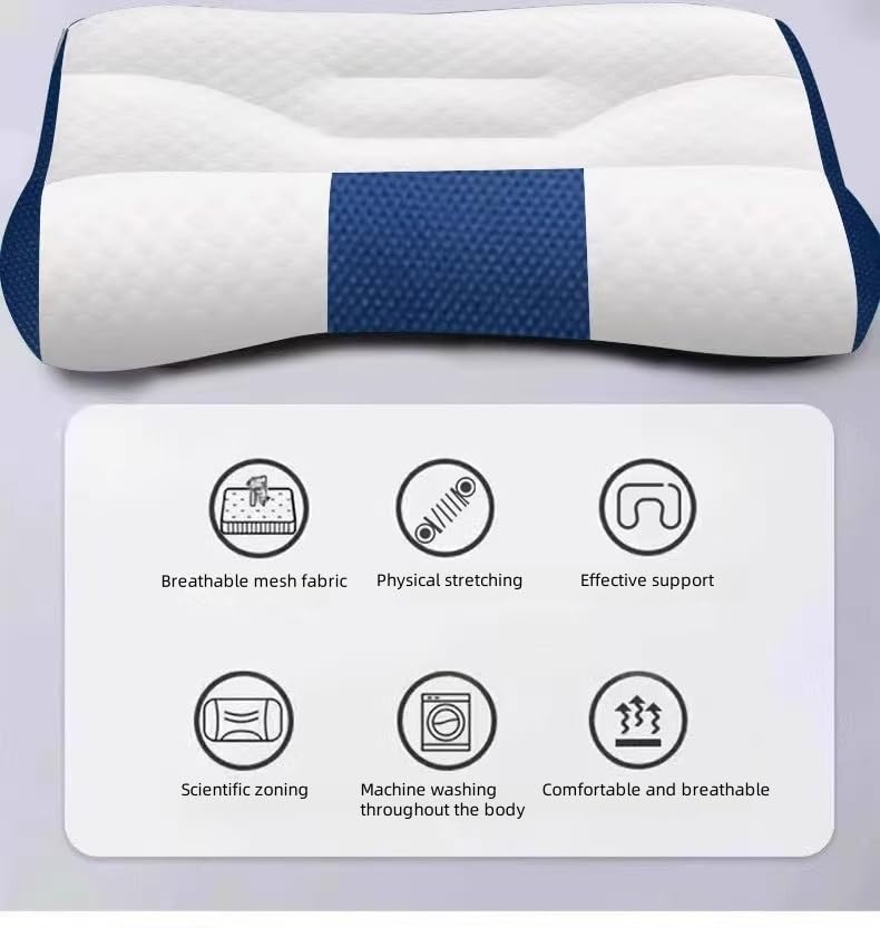Ultra Fire Cervical Care Pillow - Ergonomic Pillow with Cervical Traction & Neck Support Pillows for Sleeping, Orthopedic Contour Cervical Pillow for All Positions (1, Green, 60 * 40cm)
