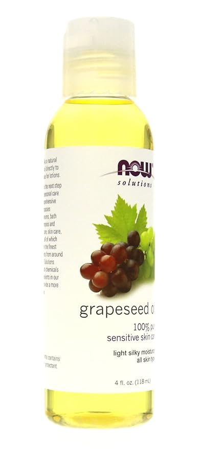 NOW Grape Seed Oil, 4-Ounce (Pack Of 2)