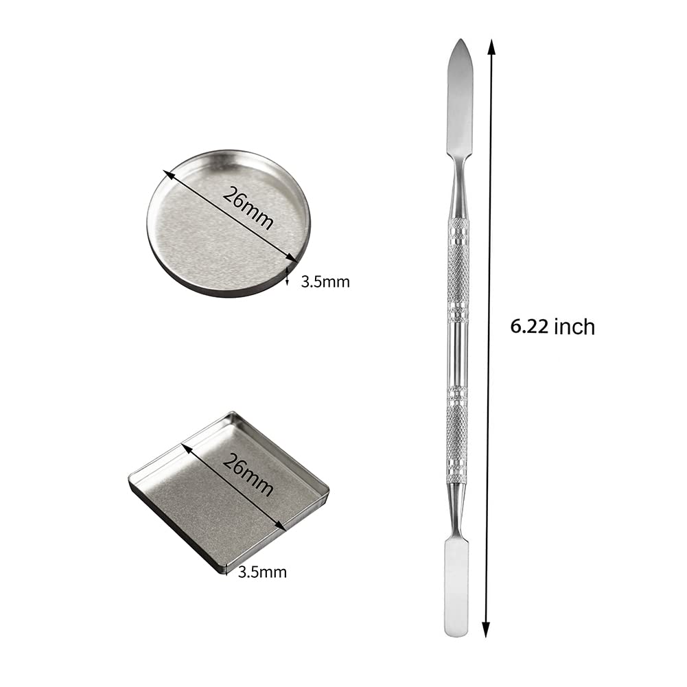 50 Pcs Empty Round Metal Pans, Makeup Palette Pans for Eyeshadow Magnetic Cosmetic Palette Size 26mm (Round - 50 Pcs)