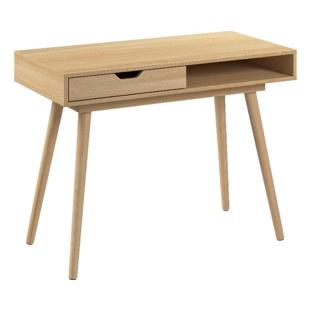 Bush Furniture Nora 40W Writing Desk in Natural Oak | Computer Table for Home Office Workspace or Entryway