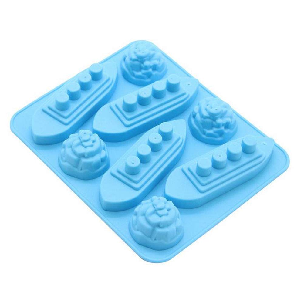 3Pcs Titanic and Iceberg Ice Cube Trays, Titanic Film Theme Ice Maker Chocolate Candy Soap Crayon Wax Melt Making Mold (Set of 3)