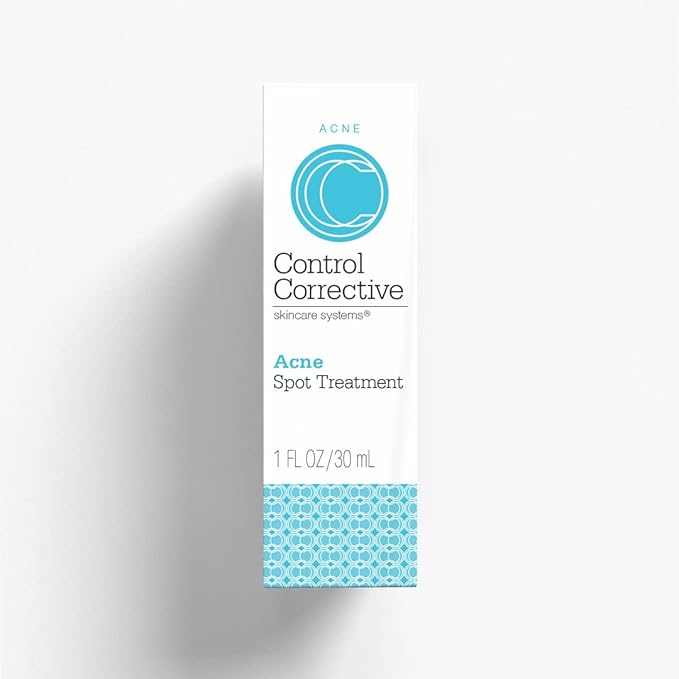 CONTROL CORRECTIVE Acne Spot Treatment Gel – 2% Salicylic Acid + Glycolic Acid Formula for Breakouts & Blemishes – With Witch Hazel, Aloe & Panthenol – 1 oz Clear Skin Serum