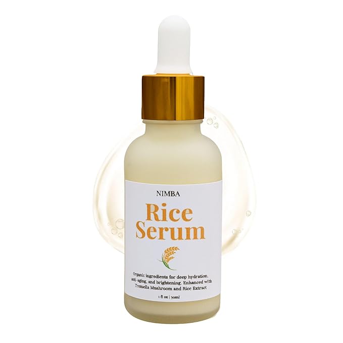 Rice Serum, Anti-Aging, with Tremella Extract, Aloe Vera, Rice Extract, Sweet Potato, Vitamin E, for Hydration, Skin Barrier Strengthening, Fine Lines Reduction