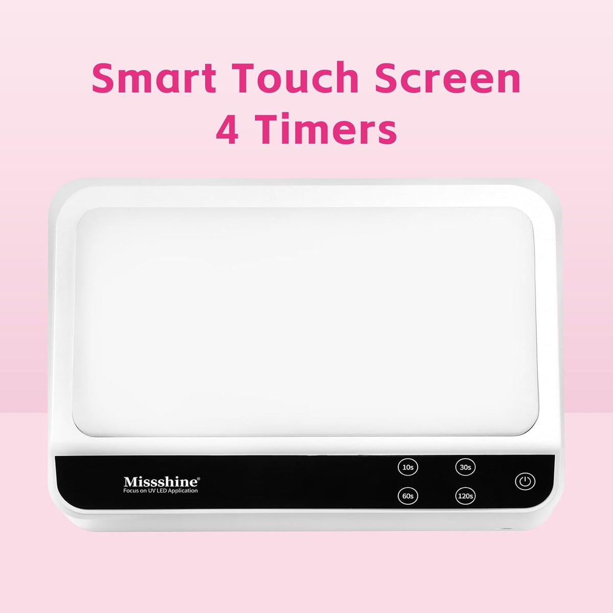 Missshine UV Nail lamp 72w 66 Dual Source Beads, Large Space uv Light for Gel Nails with Tilting Hand Pillow and Smart Touch Screen, Mirror Removable Base Nail lamp with 4 timers and Built-in USB